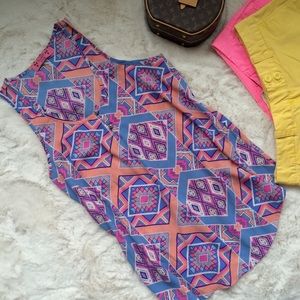 Almost Pink Chiffon Geometric Pastel Top